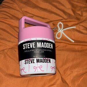 Steve Madden Pink and White Insulated Jar